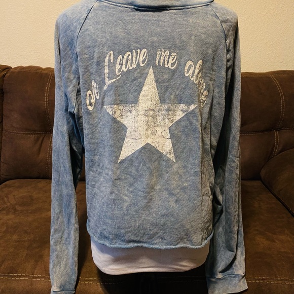 Blank Paige Blue Be Nice Sweater Cropped with Long Sleeves and a denim wash - Picture 5 of 8